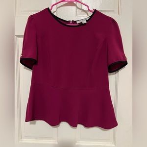 Forever 21 Women’s Peplum Blouse in a size Large, Color Plum.